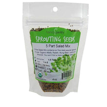 Load image into Gallery viewer, Organic 5 Part Salad Sprouting Seeds Mix (4 ounces)
